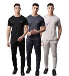 83.0% Off – VIMAL JONNEY Dryfit Solid Lycra Multicolor Tracksuit Co-ord Sets for Men (Pack of 3)-DRYFIT_T_D10_BLK_GRY_L.GRY_06-P