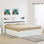 89.0% Off – Home Centre Polaris Halo King Bed with Hydraulic Storage – White