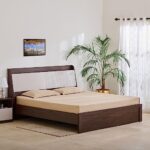 87.0% Off – Home Centre My Bed Tulip King Bed with Headboard Storage – Brown and White