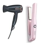 90.0% Off – Beurer Hs 20 Cordless Hair Straightener With Hc 25 Travel Hair Dryer (3 Years Warranty).,Black