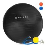 84.0% Off – SOLARA Men & Women PVC Gym Ball for Exercise & Yoga W Pump, Anti Burst Swiss Birthing Stability Ball for Workout & Fitness, Yoga, Exercise Ball for Men & Women (Black 55cm)