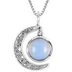 96.0% Off – GIVA 925 Silver Oxidised Silver Moonstone Crescent Pendant with Box Chain | Gifts for Girlfriend, Gifts for Women and Girls |With Certificate of Authenticity and 925 Stamp | 6 Month Warranty