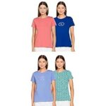 94.0% Off – Amazon Brand – Symbol Women’s Mix Pattern Cotton Half Sleeve Round Neck Regular Fit T-Shirt (Assorted Prints | Pack of 4)