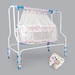 79.0% Off – NHR New Born Baby Cradle, Baby Swing, Baby jhula, Baby Bed, Crib, Palna for Comfortable Sleep, Bassinet with Mattress, Mosquito Net and Swing Lock Function for 0-12 Months Baby Boy and Girl (Blue)