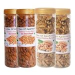 81.0% Off – Vale Of Kashmir Kashmiri Mamra Almonds Badam Kernels and Kashmiri Walnut Kernels 1kg in Jar Pack of 4 Kashmiri Badam Giri & Kashmiri Akhrot Giri