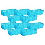 88.0% Off – Wonder Plastic Prime Alexa 9 Multipurpose Tokri for Drawer Dividers/Storage Tokri, Set of 10 Pcs, Cyan Color