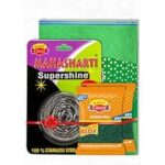79.0% Off – Magic Cleen Microfibric Cloth Plain 40 * 40cm (Pack of 5 (Mahashakti) Supershine Stainless Steel scrube 12gram and 2 Nylon Scrub Pad Combo Pack