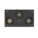 60.0% Off – Havells Nucleus Slim Manual Gas stove|3 Heavy Duty Forged Brass Burner|8 mm toughened glass|Premium Valves|Removable Drip Tray|Soft Touch Knobs|5 year Warranty on Burners,Glass & Valves (Black)