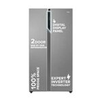 41.0% Off – Haier 596L 3Star 2 Door Side by Side Frost Free Refrigerator|100% Convertible|Expert Inverter|Digital Display Panel|Twist Ice Tray|Deo Fresh Technology (HES-690SS, Shiny Silver)