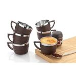 93.0% Off – OLMARTT KITCHENWARE Tea & Coffee Cup Set, Unbreakable with Insulated Steel(Pack of 2,Brown)