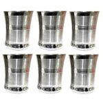 81.0% Off – Dynore Stainless Steel Drinking Glass Set, Set of 6, Silver