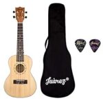 74.0% Off – Juarez Estrélla 23″ Concert Ukulele, Spruce Top, Mahogany Back & Side, ABS Binding Aquila Italian Strings, Black Diecast Machine, Rosewood Fretboard & Bridge with Gig Bag, 2 Picks, Natural