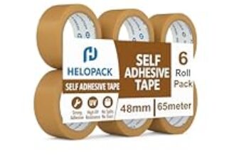 93.0% Off – Helopack Brown Bopp Tape 2 Inch (48mm) Full 65 Meter– (Pack of 6 Roll) –Strong Self Adhesive Carton Packing Durable Tape For Box Sealing, Shipping Parcel Packaging Industrial Office Tape
