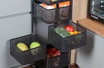 83.0% Off – CELLO Kitchen Pro Trolley with Wheels | Storage Organizer & Kitchen Accessories Items for Kitchen Storage Rack Square Design Fruits & Vegetable Onion Cutlery | Multi-Purpose Trolley | (Black,Layer 4)