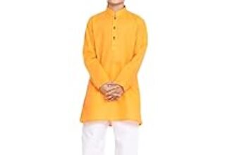 93.0% Off – JBN Creation Boys Cotton Blend Kurta Pyjama Set – Ethnic Elegance for Festivals | Comfortable Classic Collar Full Sleeves Kurta for Kids