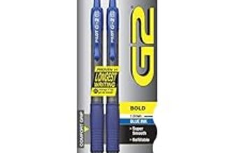 78.0% Drop – Pilot G2 Retractable Premium Gel Ink Roller Ball Pens, Fine Point, 2 Pcs, Blue Ink