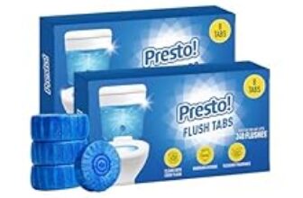 82.0% Off – Amazon Brand – Presto! Flush Tabs | 800 Gram | 50 Gram | 8 Tabs X Pack of 2 | Prevents Stains, Removes Limescale | Toilet Flush Tank Balls