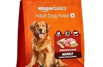 82.0% Off – Amazon Basics Dry Dog Food | 1 Kg Trial Pack| Chicken & Rice | with Real Chicken Meat | Kibble for Adult Dogs | Packed with Protein | Suitable for All Breeds