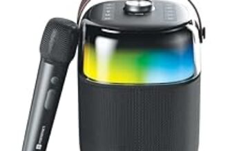 80.0% Off – Portronics Dash 4 50W Wireless Bluetooth Party Speaker with Karaoke Mic, Upto 6 Hours Playtime, HD Sound, Bass Boost Technology, EQ Modes, 360° RGB Lights, BT 5.3v, AUX in, Type C Charging(Black)