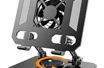 96.0% Off – VOCO Rotatable Aluminium Laptop Stand with Magnetic Cooling Fan | 360° Rotation Laptop Holder for Table & Bed | Foldable Laptop Stand for Gaming, Office & Work from Home (Black)