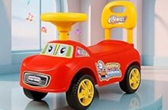88.0% Off – Kidsmate City Rider Musical Ride-On Car for Kids | Fun & Safe Baby Push Car with Steering Wheel & Comfortable Backrest |Perfect for Indoor & Outdoor Fun for Toddlers 1.5+ Years – Red/Yellow