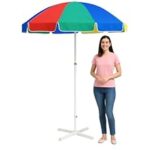 86.0% Off – RAINPOPSON 7Ft heavy duty garden umbrella outdoor use Garden umbrella outdoor big size tilt adjustable With Stand AB_4 (Multicolor)