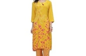 83.0% Off – Rangriti Red Viscose Straight Kurta Pants Set For Women