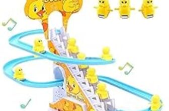88.0% Off – Fiddlys Happy Time Duck Slide Toy Set, Funny Automatic Stair-Climbing Ducklings Cartoon Race Track Set Little Lovely Slide Toy Escalator with Lights and Music for Kids & Children 3+ (Duck 3 Pcs)