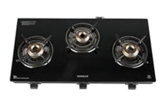 68.0% Off – Havells GEOSLIM Gas stove |3 Heavy Duty Forged Brass Burner|6 mm Toughened Glass|Premium Valves|Removable Drip Tray|Soft Touch Knobs|5 year Warranty on Burners, Glass & Valves by Havells (Black)