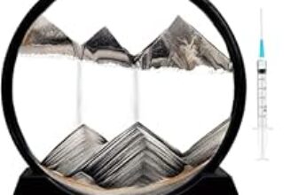 86.0% Off – CPENSUS Moving Sand Art Picture Glass Liquid Painting 3D Natural Landscape showpieces for Home Decor Antique Gifts for Kids Office Desktop Decoration Desk Table Decorative Items