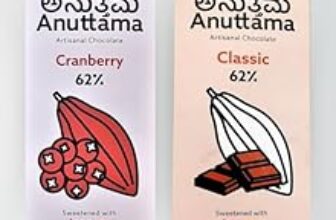 89.0% Off – ANUTTAMA Dark Chocolate (50g x 2) | Combo of Classic & Cranberry | 62% Cocoa | Handmade Chocolate Bar | Jaggery Sweetened | Chocolate Gift for Valentine Day | Vegan Chocolate | Natural