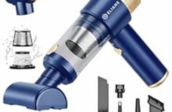 55.0% Off – Eliane Handheld Car Vacuum Cleaner 16000PA, Cordless Portable 2-in-1 Air Duster and Vacuum with LED Light- 120W High Power Mini Vacuum, Multi-Nozzle Cleaner for Car, Home, Pet Hair & Office (Blue)