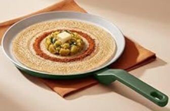 15.0% Off – Ember Cookware Arcilla Ceramic Non Stick Tawa 28cm | Non Toxic Roti & Chapati Pan | ISI Certified | Ceramic Cooking Tawa | 1x Spatula | PFAS & PTFE Free | 5-Year Warranty | Green