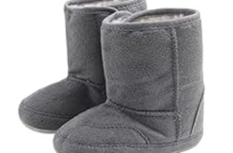 99.0% Off – THE STYLE SUTRA® Baby Soft Sole Anti-Slip Mid Calf Winter Warm Infant Prewalker Snow Boots 12-18 Months Gray