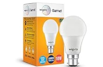 87.0% Off – wipro Garnet 10W LED Bulb for Home & Office |Cool Day White (6500K) | B22 Base|220 degree Light coverage |4Kv Surge Protection |400V High Voltage Protection |Energy Efficient | Pack of 1