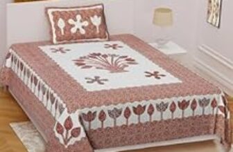 96.0% Off – Pure Cotton Single Bedsheet with 1 Pillow Cover, 220 TC Premium Jaipuri Bedsheet for Single Bed | 60×90 Inch – Multicolor Floral Print