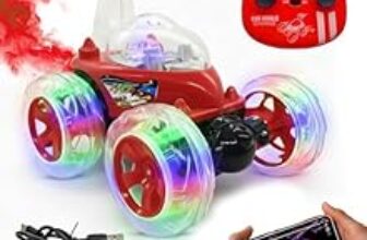 74.0% Off – Zivvy Stunt Racing Car Red | Forward/Backward & Left/Right Steering | LED Lights, Music & Spray Effect | Bluetooth Control | Rechargeable | Best Gift for Boys & Girls 2 3 4 5 6 7 8+ Years