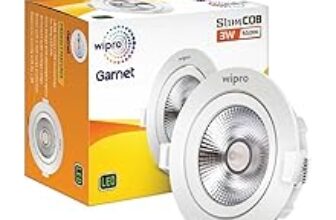 84.0% Off – Wipro Garnet 3 W Slim COB Downlight for False Ceiling | Cool Day White (6500K) | Ceiling or Cabinet Light with Adjustable Optics | Pack of 1