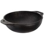 61.0% Off – Amazon Brand – Solimo Pre-Seasoned Cast Iron Kadhai, 10 Inches (25 cm), Black