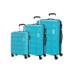85.0% Off – Kamiliant by American Tourister 3 Pc Harrier Edge 8W Set 56 Cm, 68 Cm & 78 Cm – Small, Medium & Large Polypropylene(PP) Hardside 8 Wheels Spinner Luggage Set/Trolley Bag Set (Light Blue)