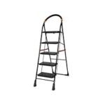 66.0% Off – Happer Premium PVC Foldable 4 Steps Ladder Clamber (Black & Orange)