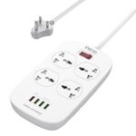80.0% Off – INICIO QC3.0 Fast Charge Extension Board [ 18W QC3.0 + 3 USB Ports + 4 Universal Sockets ] 2500W 10A Power Strip Surge Protector with 2m Heavy Duty Indian 3 Pin Cord for Home Office Use