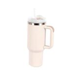 96.0% Off – KRUFA 40 OZ Tumbler with Handle and Straw H2.0 FlowState Stainless Steel Vacuum Insulated Tumbler with Lid and Straw for Water, Iced Tea or Coffee, Smoothie and More?Rose Quartz?