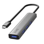 86.0% Off – Zinq Technologies Zinq 4 USB 3.1 High Speed Ports Hub with Type C Input, All Ports USB 3.1 Adapter with Slim Aluminium Body for Laptop, MacBook, Windows Pc, Tablets, Type-C Mobile Devices (Grey)