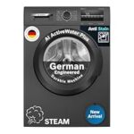 41.0% Off – Bosch 8 kg 5 Star Front Load Fully-Automatic Washing Machine, AI ActiveWater,15 Wash Programs, Removes 99.9% Germs with Steam, No Tangle or Wrinkle, Zero Vibration, Black/Grey, WAJ2826CIN