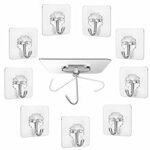 90.0% Off – JIALTO 10 Pcs Adhesive Hooks Kitchen Wall Hooks-Heavy Duty 5 Kg (Max) Nail Free Sticky Hangers with Stainless Hooks Reusable Utility Towel Bath Ceiling Hooks
