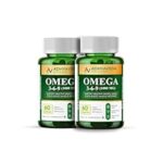 90.0% Off – Adhyaveda Organic Omega 3‑6‑9 – 1000 mg with Plant-Based ALA, EPA & DHA – Supports Heart, Brain, Joints, Skin & Muscle Recovery – 60 Veg Capsules – Pack of 2 – Non‑GMO, FSSAI Approved