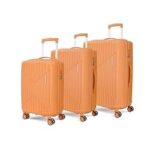 87.0% Off – KAMILIANT by American Tourister Savvy | Trolley Bag Set of 3 (55+70+80 cms) for Travel| Hard Case Polypropylene (PP) Suitcase | 360° 8-Wheel Luggage Trolley | Combination Lock | Orange Pastry