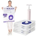 60.0% Off – BOXJOY Pack of 6 LARGE (60x80cm) Transparent Vacuum Storage Bags for Travelling Packing Clothes Blanket Pillows Cloth Space Saver Suction Vaccine Air Compression Bag with Travel Vacuum Hand Pump