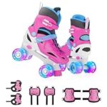 82.0% Off – Lifelong Kids Adjustable Skating Shoes with LED Lights – Inline Roller Skating with Adjustable Size, Playful Lighting with Safety Pads, 1 Pair of Skates, Durable Frame – Pink, M (21-23.5 cm)
